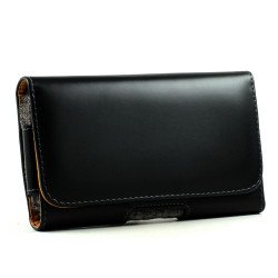 Galaxy S5 Extendable Horizontal Premium PU Leather Belt Pouch (Black)